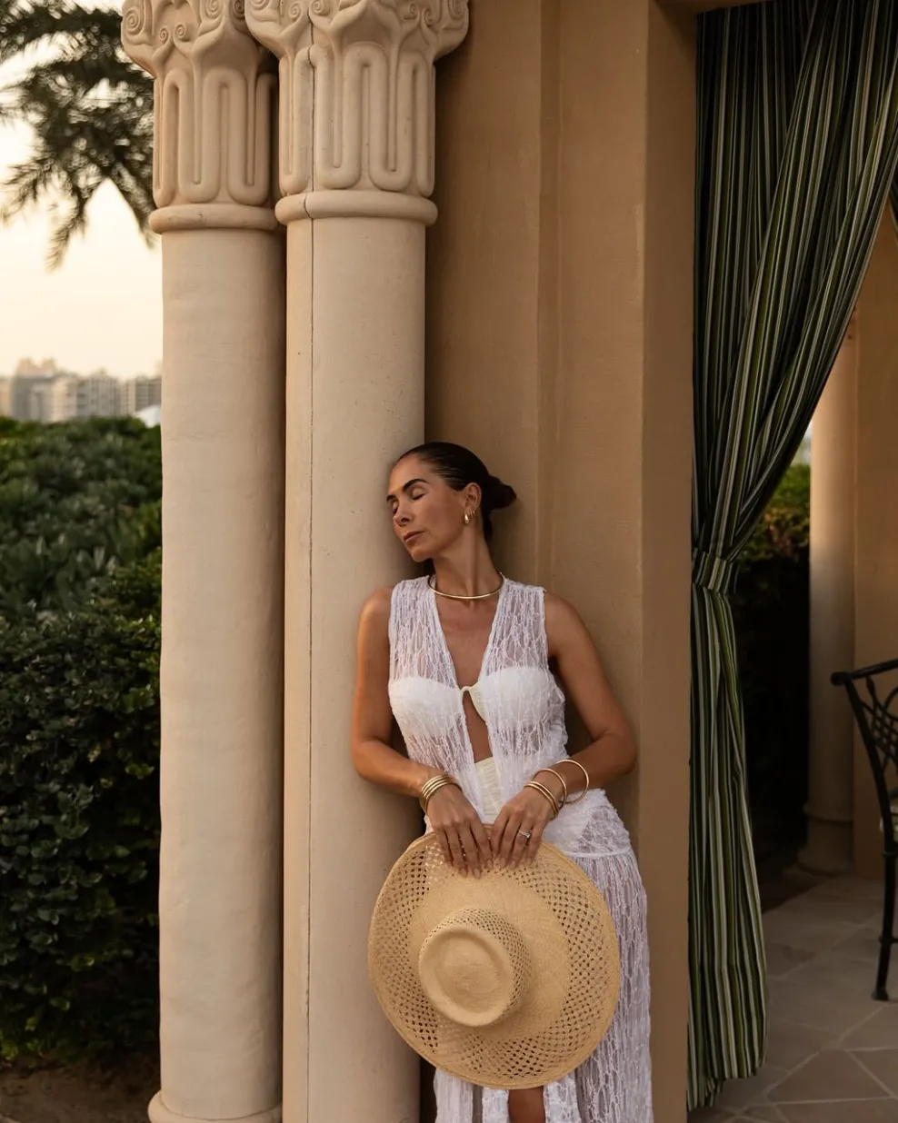 Julia Mateian - Aveline Sleeveless Lace Maxi Kaftan