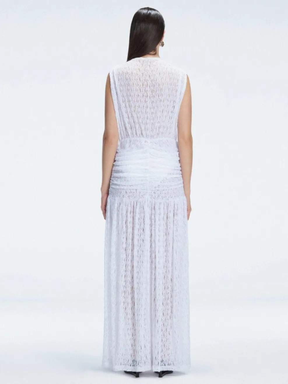 Julia Mateian - Aveline Sleeveless Lace Maxi Kaftan