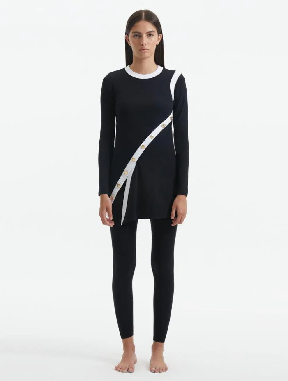 Kamaria Black Long Sleeve Accessorised Modest Swim Set