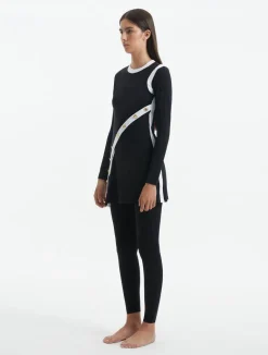 Kamaria Black Long Sleeve Accessorised Modest Swim Set