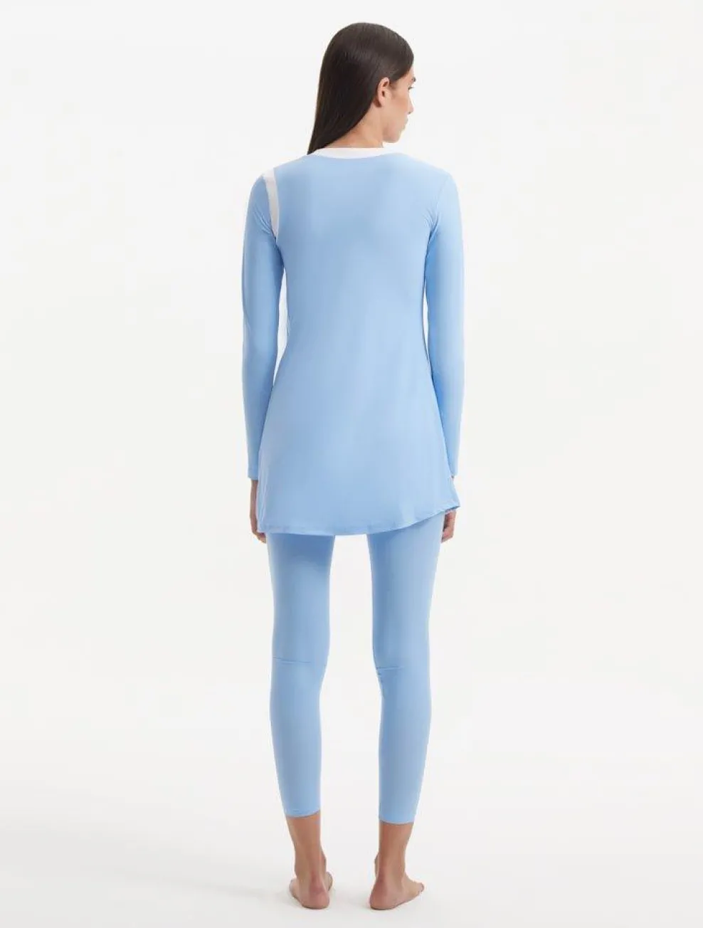 Kamaria Blue Long Sleeve Accessorised Modest Swim Set