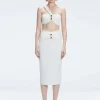Lane White Textured One Shoulder Crop Top