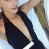 Lena Perminova - Bridget Shiny Black Swimsuit