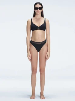 Lorelai Black Scoop Neck Bikini Top