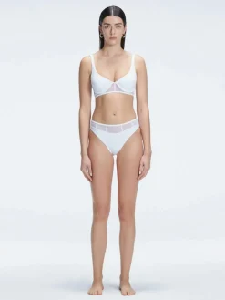 Lorelai White Scoop Neck Bikini Top