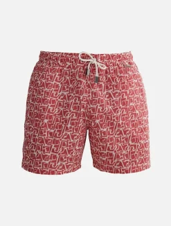 Louis Red Mosaic Shorts