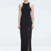 Louisa Black Halter Knit Maxi Dress