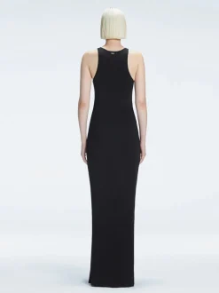 Louisa Black Halter Knit Maxi Dress