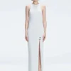 Louisa White Halter Knit Maxi Dress