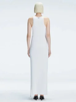 Louisa White Halter Knit Maxi Dress