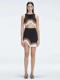 Lydia Black Optical Knit Mini Skirt