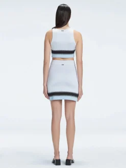 Lydia Blue Optical Knit Mini Skirt