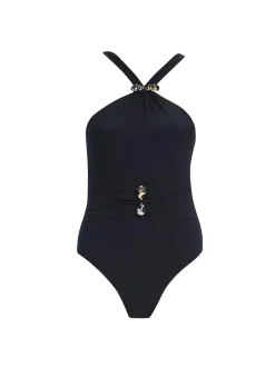 Lyra Black High Neck One Piece Swimsuit