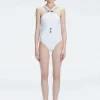 Lyra White High Neck One Piece Swimsuit