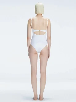 Lyra White High Neck One Piece Swimsuit