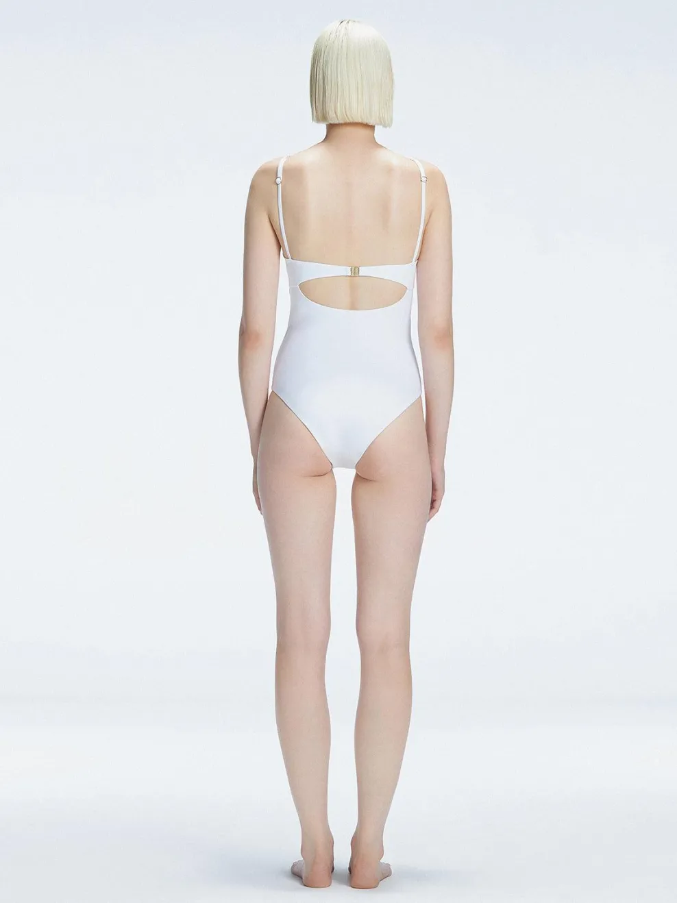 Lyra White High Neck One Piece Swimsuit