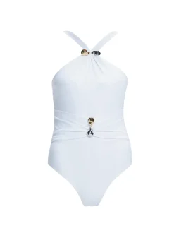 Lyra White High Neck One Piece Swimsuit