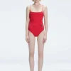 Marigold Red Corset One Piece Swimsuit