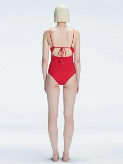 Marigold Red Corset One Piece Swimsuit