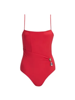 Marigold Red Corset One Piece Swimsuit