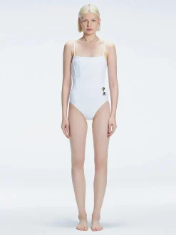 Marigold White Corset One Piece Swimsuit