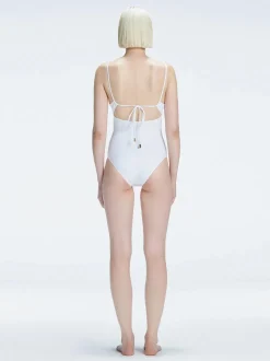 Marigold White Corset One Piece Swimsuit