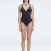 Marina Black V Neck One Piece Swimsuit