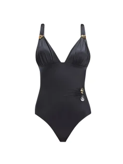 Marina Black V Neck One Piece Swimsuit