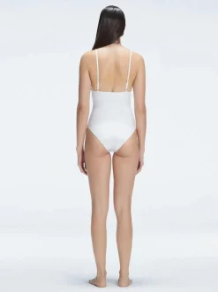 Marina White V Neck One Piece Swimsuit