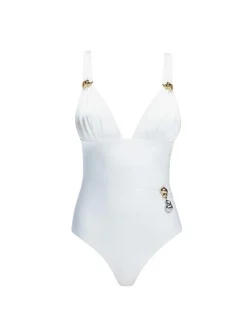 Marina White V Neck One Piece Swimsuit