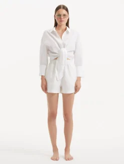 Masha White Linen Short