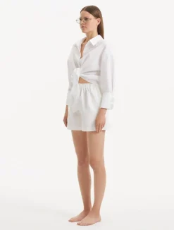 Masha White Linen Short