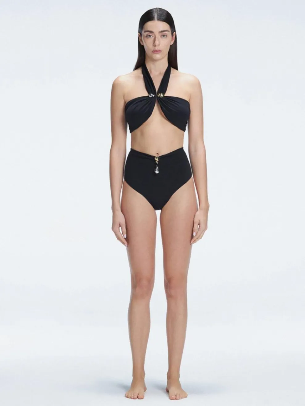 Meredith Black High Waist Bikini Bottom