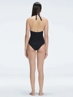 Miley Black Halter One Piece Swimsuit