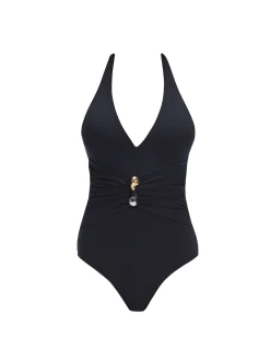 Miley Black Halter One Piece Swimsuit