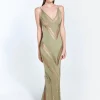 Mimi Shiny Green Dress