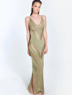 Mimi Shiny Green Dress