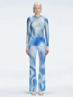 Mireya Bodysuit Freya Pants Optical Blue Set