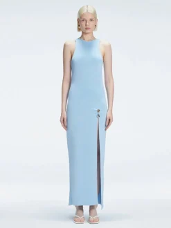 Natalie Lim Suarez - Louisa Halter Neck Blue Maxi Dress
