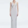Odessa Silver Knit Maxi Dress