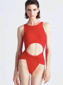 Olivia Munn - Jackie Red Swimsuit