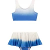 Peachy Blue/White Kids Bikini Top