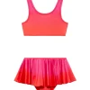 Peachy Red/Pink Kids Bikini Top