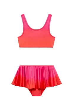 Peachy Red/Pink Kids Bikini Top