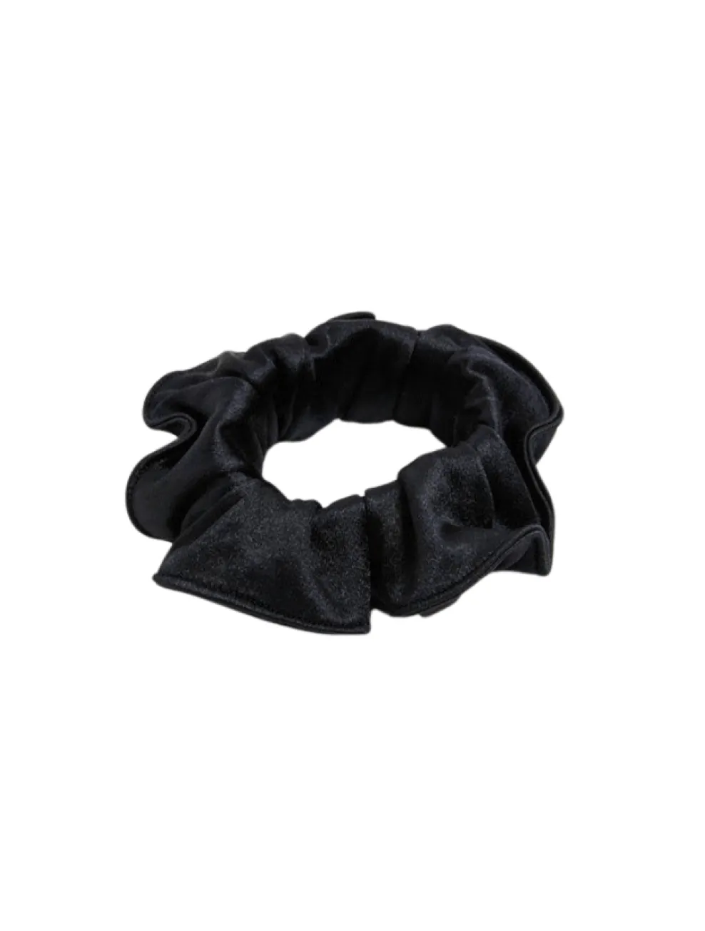 Peggy Black Satin Scrunchie
