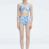Rosalind Blue Optical High Waist Bikini Bottom