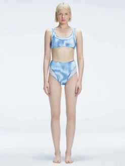 Rosalind Blue Optical High Waist Bikini Bottom