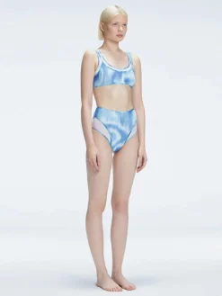 Rosalind Blue Optical High Waist Bikini Bottom