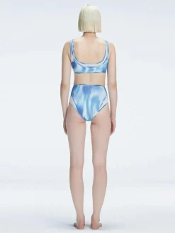 Rosalind Blue Optical High Waist Bikini Bottom