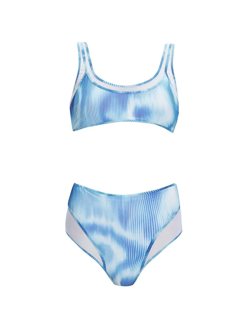 Rosalind Blue Optical High Waist Bikini Bottom